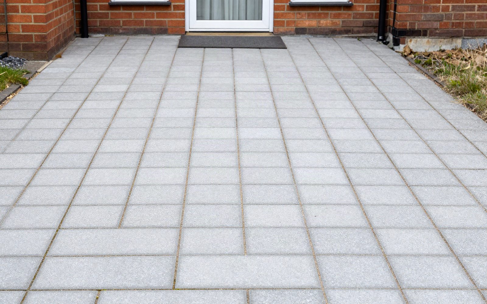 Block paved driveway — after cleaning