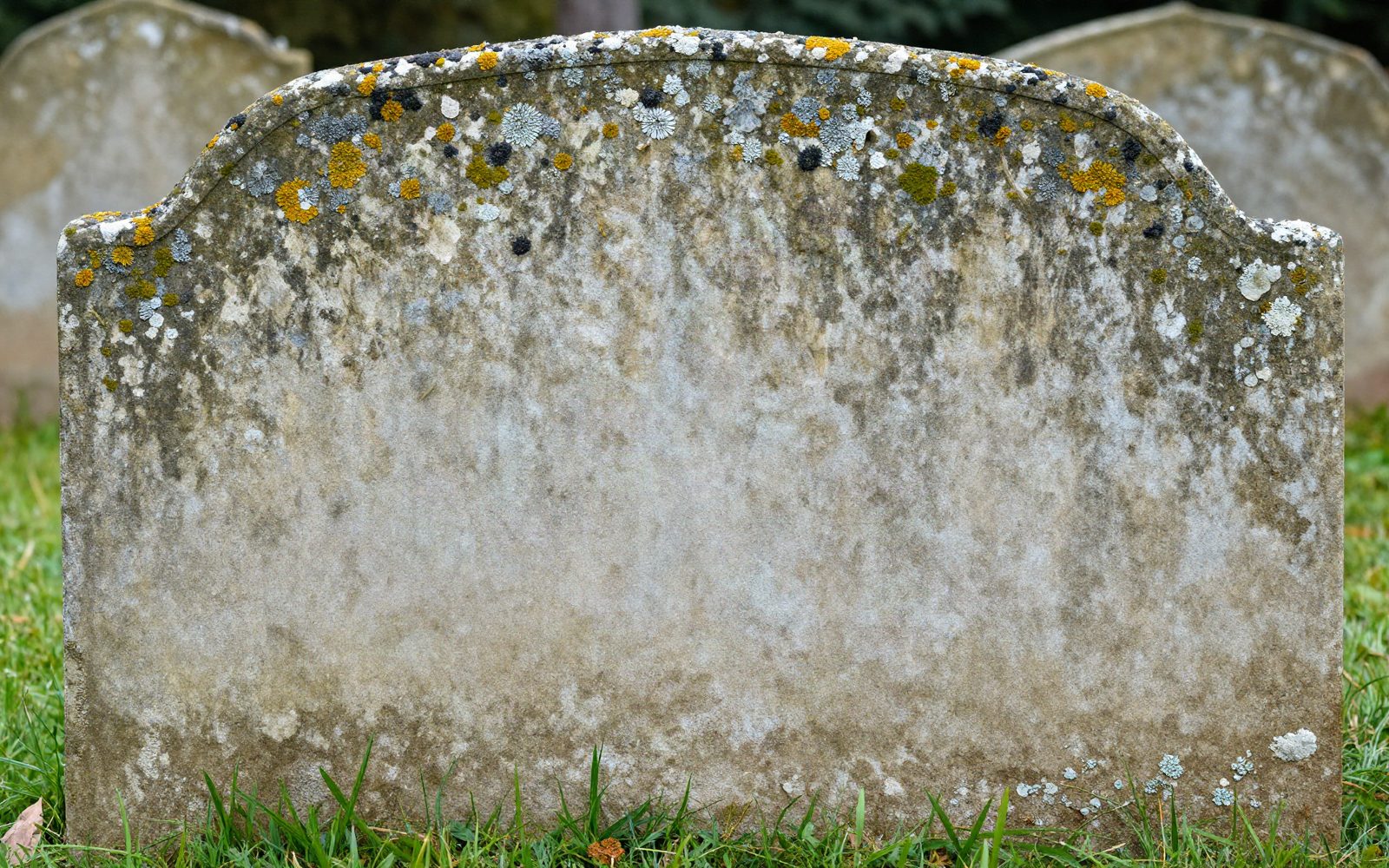 Headstone — before cleaning